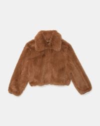Kate Spade - Kate Spade Faux Fur Jacket - Lyst