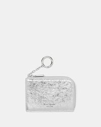 Kate Spade - Crinkle Metallic Mini Zip Card Case - Lyst