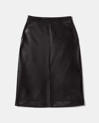Kate Spade - Kate Spade Faux Nappa Midi Skirt - Lyst