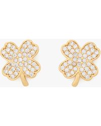 Kate Spade - Ohrstecker Mit Pavé-Kleeblatt-Glücksbringer - Lyst