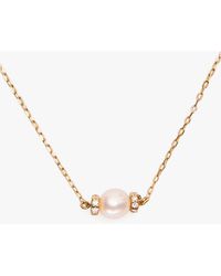 Kate Spade - Kate Spade Fine Meant To Be Pearl & Diamond Pendant - Lyst