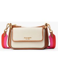 Kate Spade - Double Up Racing Stripe Canvas Crossbody - Lyst