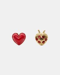Kate Spade - Summer Daze Ladybug Asymmetrical Studs - Lyst
