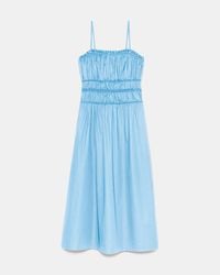 Kate Spade - Smocked Strapless Midi Dress - Lyst
