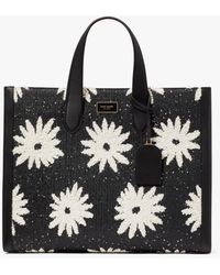 Kate Spade - Manhattan Floral Straw Large Tote - Lyst