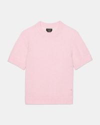 Kate Spade - Kate Spade Fuzzy Short Sleeve Sweater - Lyst