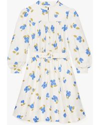 Kate Spade - Painterly Bouquet Hemdkleid Mit Gürtel - Lyst