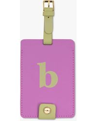 Kate Spade - Monogrammed Blush Luggage Tag - Lyst