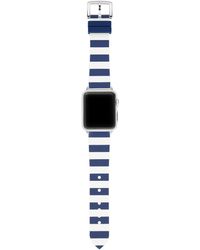 Kate Spade Navy & White Striped Silicone Apple Watch® Strap - Blue