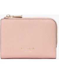 Kate Spade - Ava Colorblocked Pebbled Leather Zip Bifold Wallet - Lyst