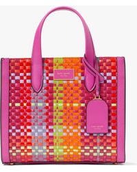 Kate Spade - Manhattan Madras Plaid Tote Bag aus Stroh - Lyst