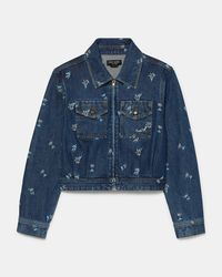 Kate Spade - Vibrant Buds Embroidered Denim Jacket - Lyst