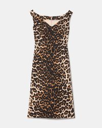 Kate Spade - Leopard V-Neck Midi Dress - Lyst