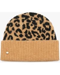 Kate Spade - Classic Leopard Beanie - Lyst