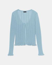 Kate Spade - Kate Spade Pointelle Lace Knit Cardigan Top - Lyst