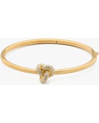 Kate Spade - Double Knot Pave Hinged Bangle - Lyst