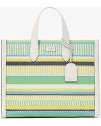 Kate Spade - Manhattan Striped Woven Straw Large Tote - Lyst