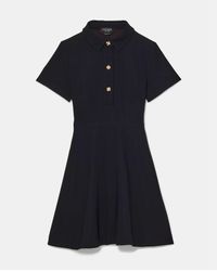 Kate Spade - Polo-Minikleid Aus Krepp Mit Goldenen Knöpfen - Lyst
