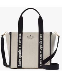 Kate Spade - Kip Canvas Small Tote, Natural - Lyst