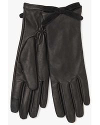 Kate Spade - Embellished Bow Leather Gloves - Lyst