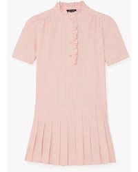 Kate Spade - Seersucker Pleated Shirt Dress - Lyst