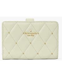 Kate Spade - Carey Quilted Studded Medium Bifold Wallet - Lyst