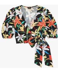 Kate Spade - Summer Lilies Wrap Top - Lyst