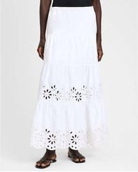Kate Spade - Daisy Eyelet Tiered Maxi Skirt - Lyst