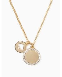 Kate Spade - Spot The Spade Pave Charm Pendant Necklace - Lyst
