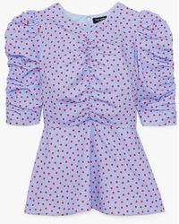 Kate Spade - Spring Time Dot Ruched Top - Lyst