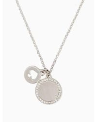Kate Spade - Spot The Spade Pave Charm Pendant Necklace - Lyst