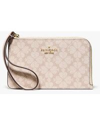 Kate Spade - Lucy Spade Flower Small Card Holder Wristlet, Dark - Lyst