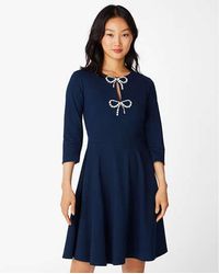 Kate Spade Bow Back Fit And Flare Dress in Pink | Lyst