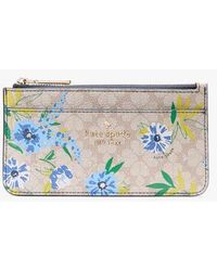 Kate Spade - Flower Floral Large Slim Card Holder, Blazer - Lyst