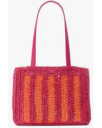 Kate Spade - Eden Striped Crochet Large Tote - Lyst