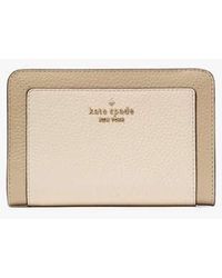 Kate Spade - Lena Colorblock Medium Compact Bifold Wallet, Light Sand - Lyst