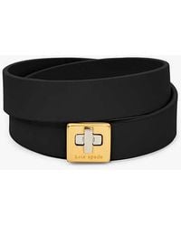 Kate Spade - Phoebe Leather Double Wrap Bracelet - Lyst