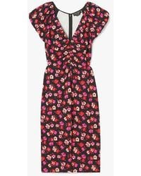 Kate Spade - Fall Poppies Ruched Ponte Dress - Lyst