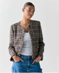 Kate Spade - Enamel Button Tweed Jacket - Lyst