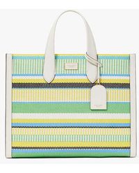 Kate Spade - Manhattan Striped Woven Straw Large Tote - Lyst