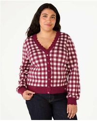 Kate Spade - Gingham Scalloped Cardigan - Lyst
