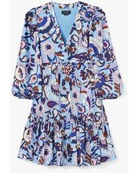 Kate Spade - Autumn Paisley Twill Dress, Astral - Lyst