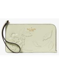 Kate Spade - Lucy Floral Applique Medium L-Zip Wristlet - Lyst