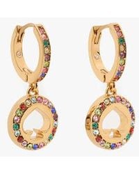 Kate Spade - Spot The Spade Pave Halo Huggies,Color - Lyst