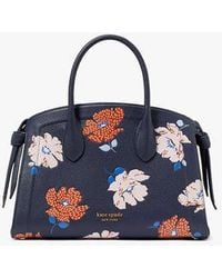 Kate Spade - Knott Dotty Floral Embossed Medium Zip-Top Satchel, Parisian - Lyst