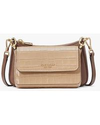 Kate Spade - Double Up Croc Embossed Crossbody, Warm Acorn - Lyst