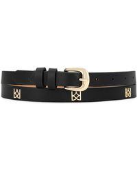 Kazar - Zwarte Riem Met Monogrammen En Gouden Gesp - Lyst