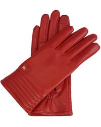 Kazar - Rode Handschoenen Van Glad Leer Met Opvallende Quilting - Lyst