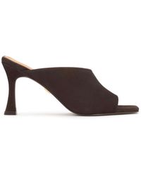 Kazar - Braune Stiletto-Flip-Flops Aus Wildleder Mit Ausgeschnittenem Schaft - Lyst