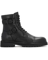 Kazar - Schwarze Herrenstiefel Aus Leder Mit Schnallen Und Schnürsenkeln - Lyst